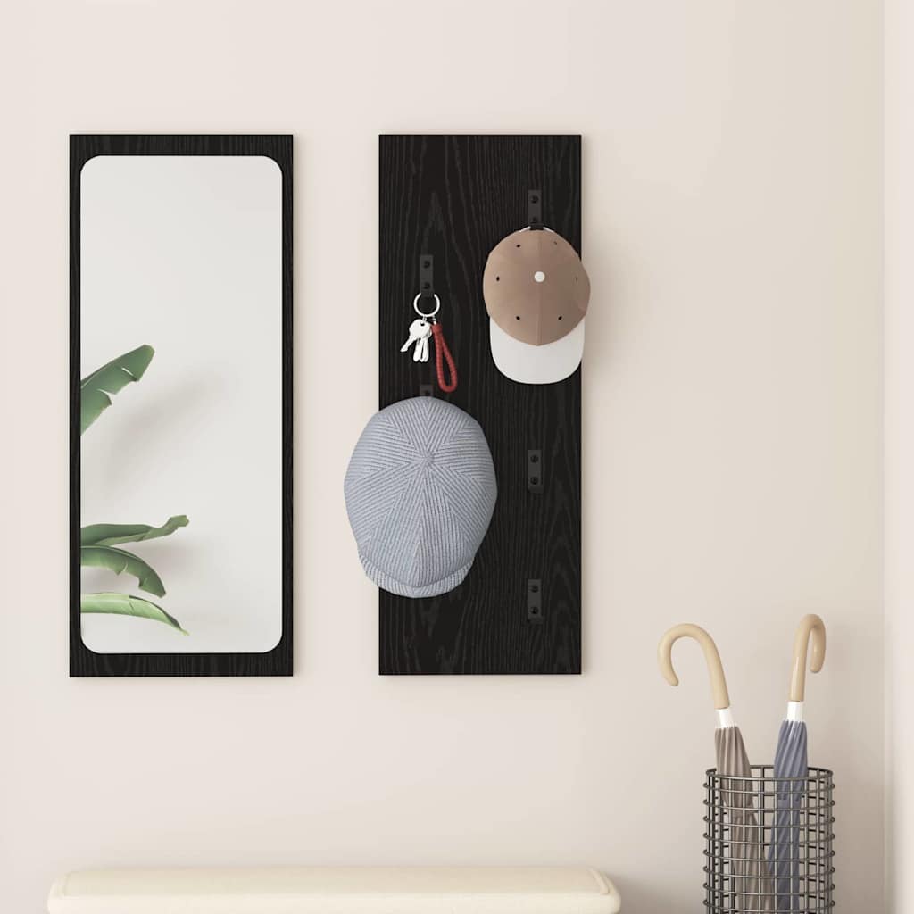 Wandmontierter Kleiderständer Schwarze Eiche 30 x 1.5 x 80 cm