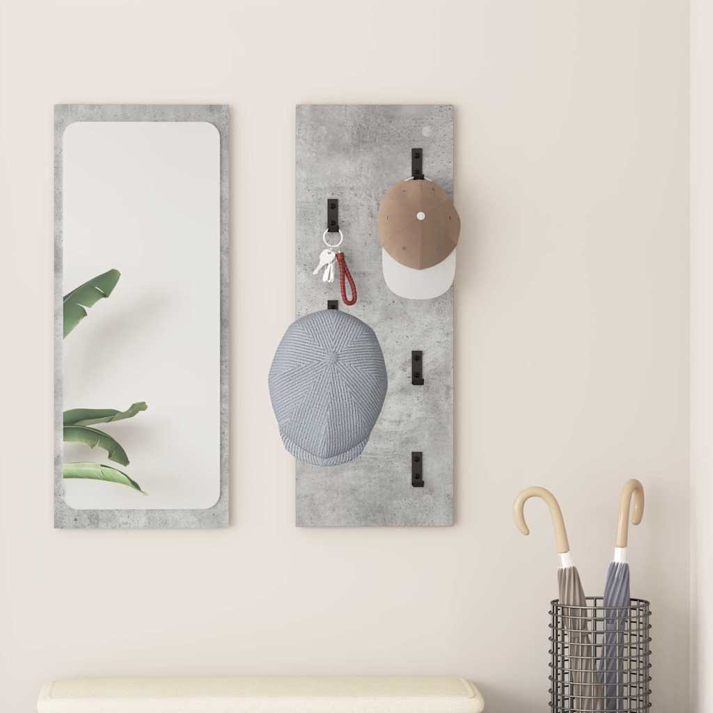 Wandmontierter Kleiderständer Betongrau 30 x 1.5 x 80 cm