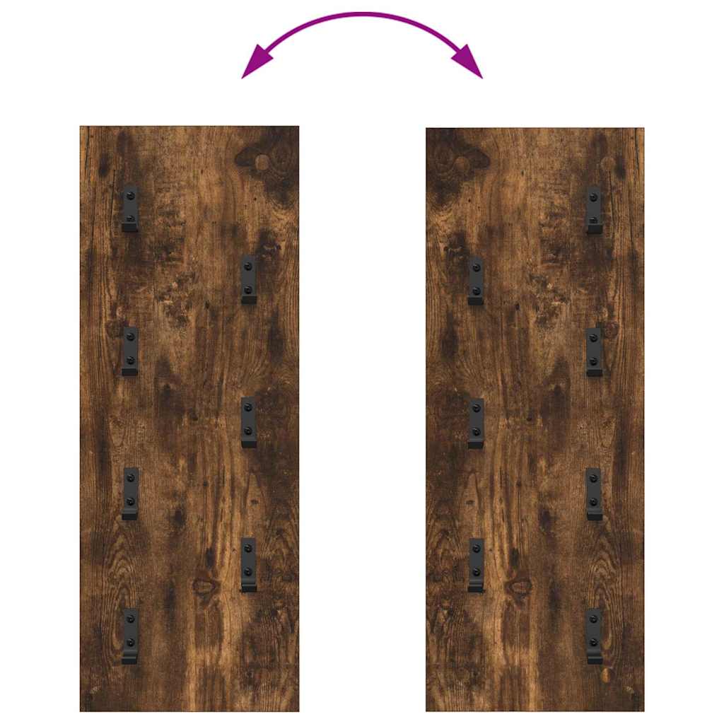 Wandmontierter Kleiderständer Räuchereiche 30 x 1.5 x 80 cm