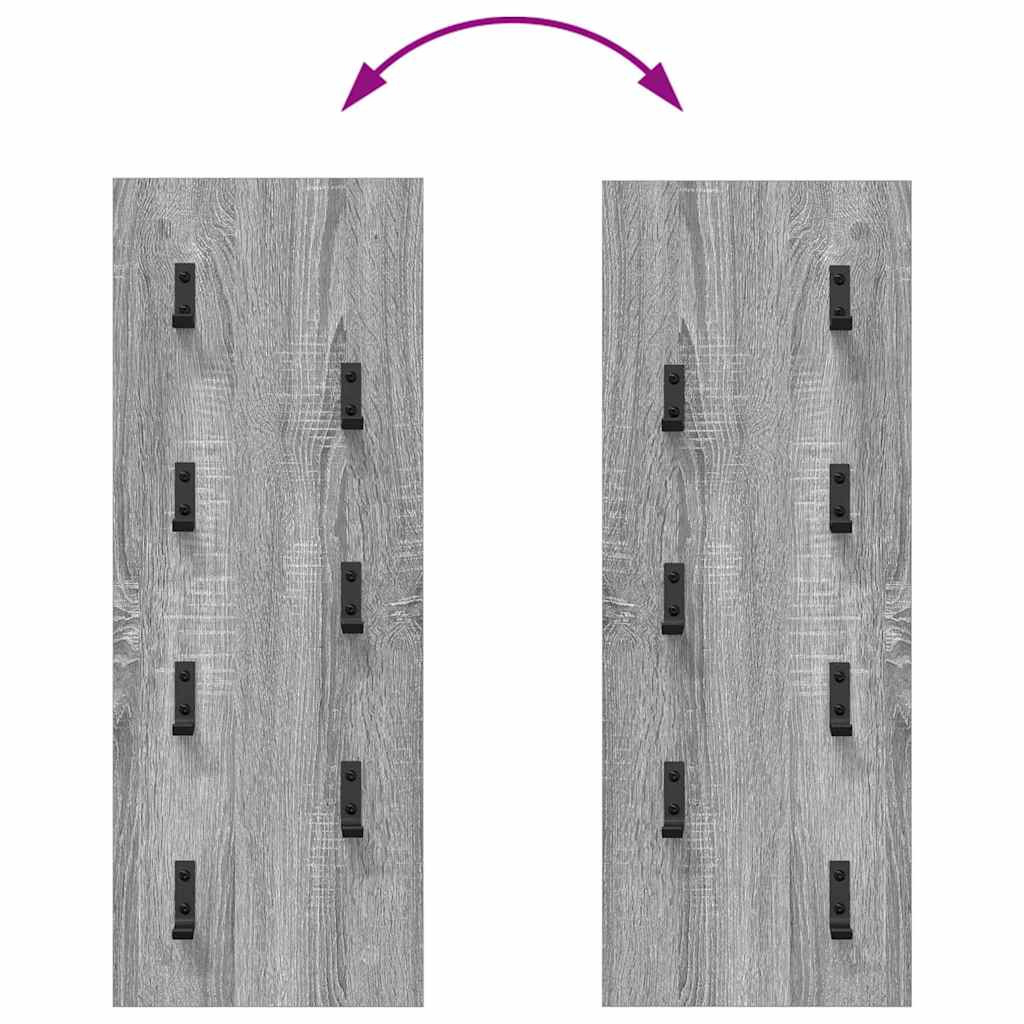 Wandmontierter Kleiderständer Grau Sonoma 30 x 1.5 x 80 cm