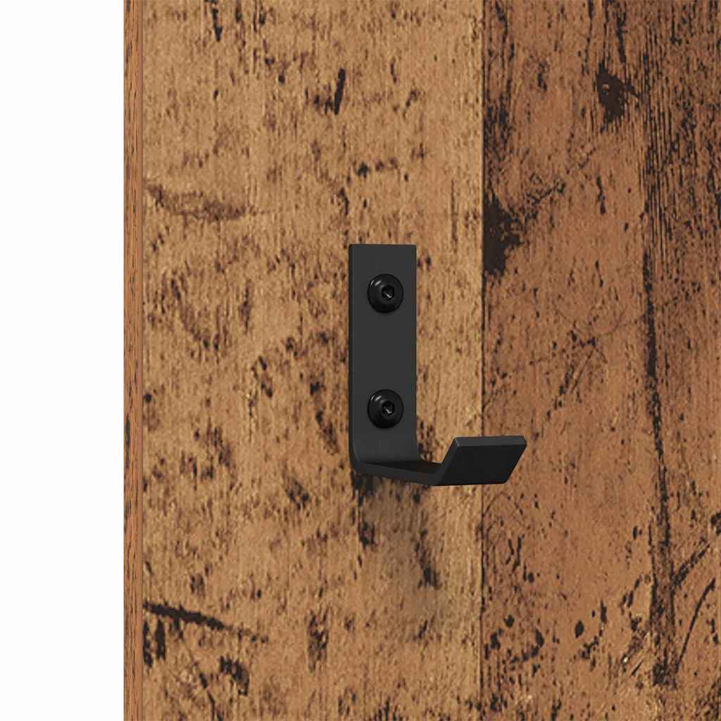 Wandmontierter Kleiderständer Altholz 30 x 1.5 x 80 cm