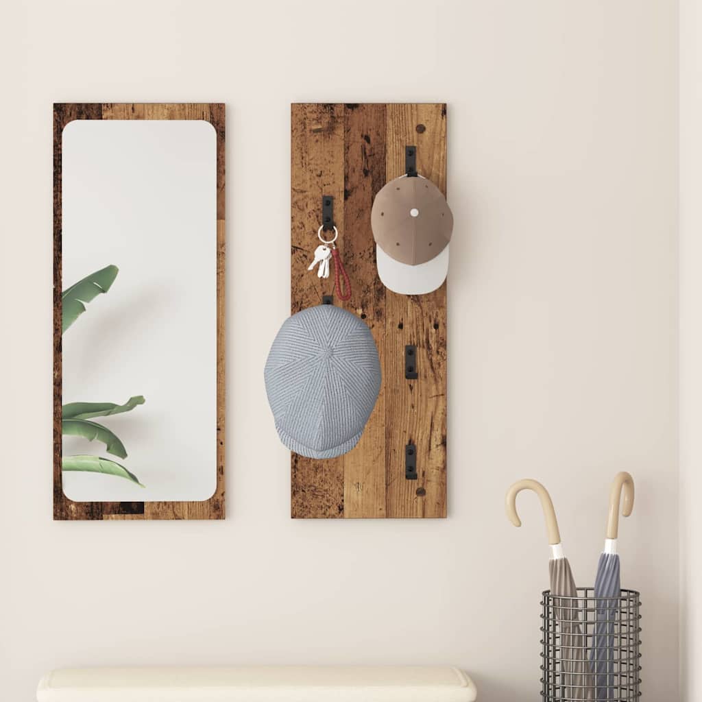 Wandmontierter Kleiderständer Altholz 30 x 1.5 x 80 cm