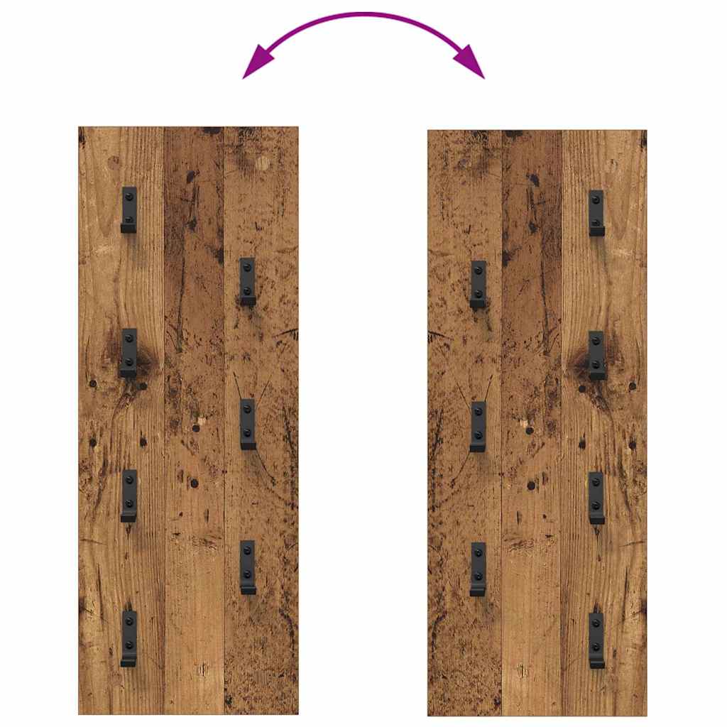 Wandmontierter Kleiderständer Altholz 30 x 1.5 x 80 cm