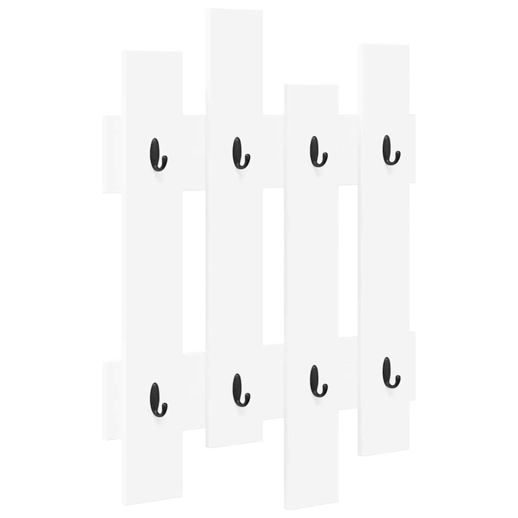 Wandmontierter Kleiderständer Weiß 60 x 3 x 82 cm Holzwerkstoff