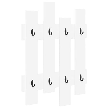 Wandmontierter Kleiderständer Weiß 60 x 3 x 82 cm Holzwerkstoff