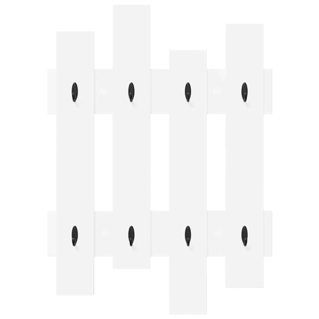 Wandmontierter Kleiderständer Weiß 60 x 3 x 82 cm Holzwerkstoff