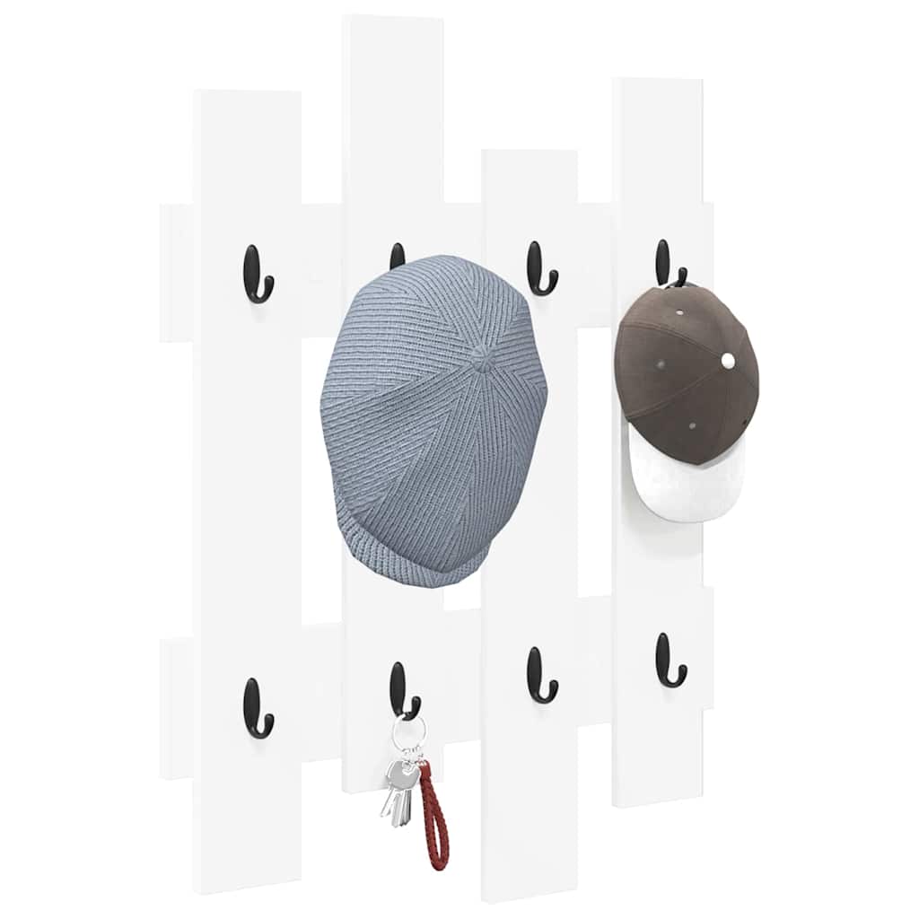 Wandmontierter Kleiderständer Weiß 60 x 3 x 82 cm Holzwerkstoff