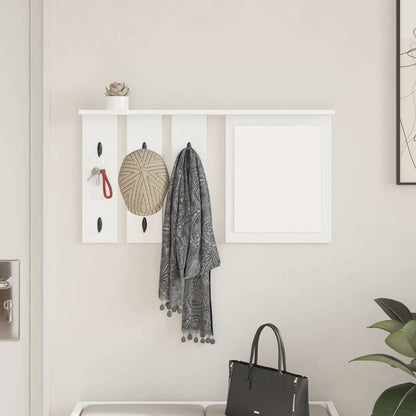 Wandmontierter Kleiderständer mit Regal Weiß 85 x 10 x 45 cm