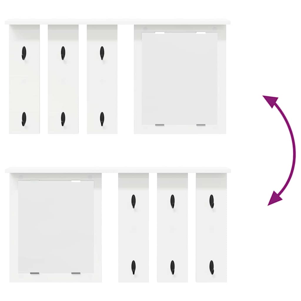 Wandmontierter Kleiderständer mit Regal Weiß 85 x 10 x 45 cm