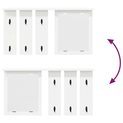 Wandmontierter Kleiderständer mit Regal Weiß 85 x 10 x 45 cm