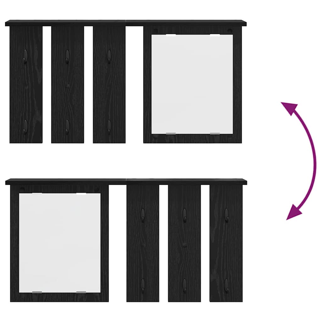 Wandmontierter Kleiderständer Schwarze Eiche 85 x 10 x 45 cm