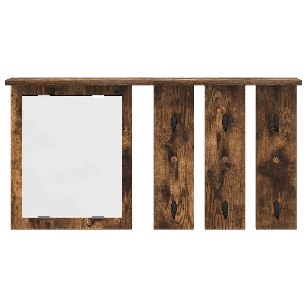 Wandmontierter Kleiderständer Räuchereiche 85 x 10 x 45 cm