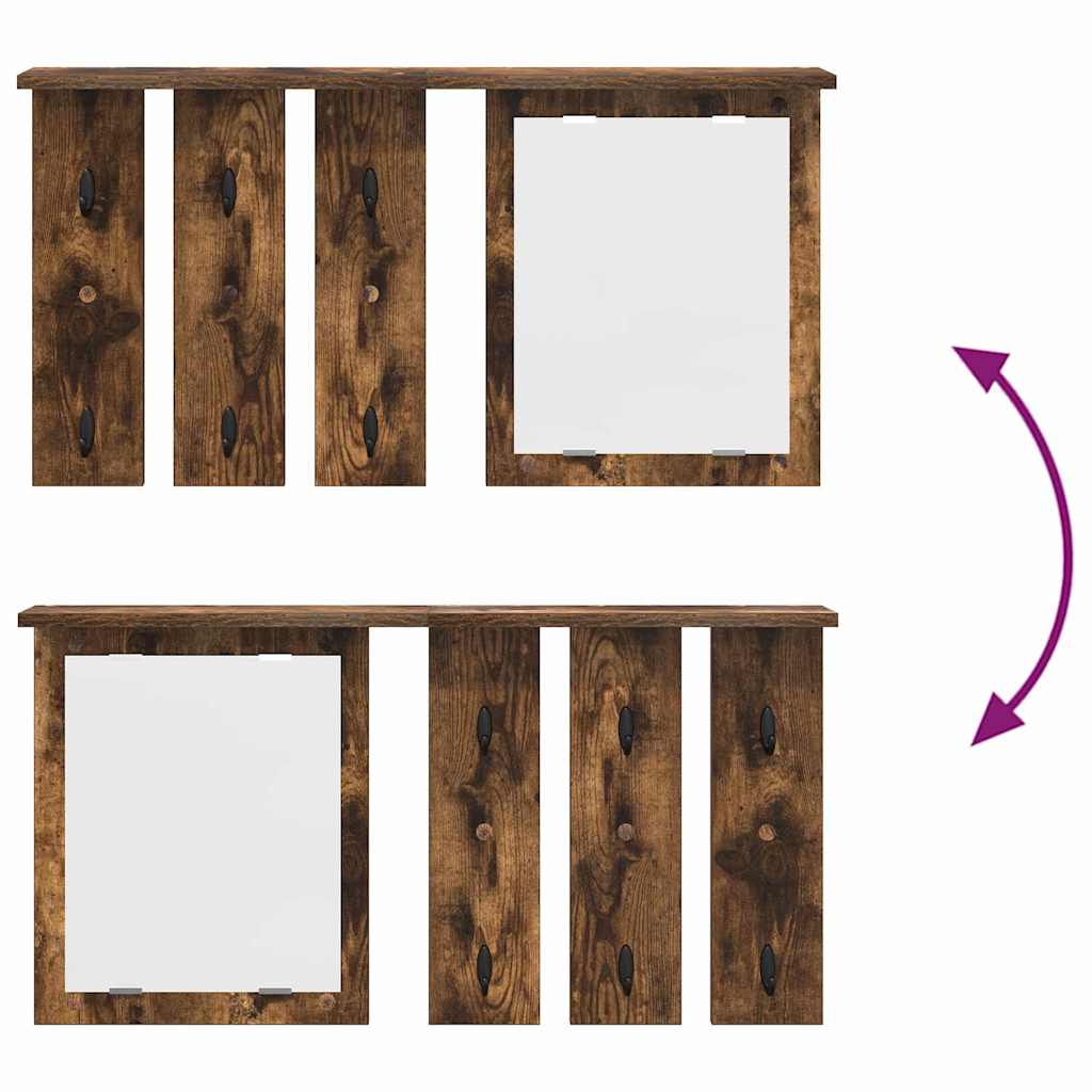 Wandmontierter Kleiderständer Räuchereiche 85 x 10 x 45 cm