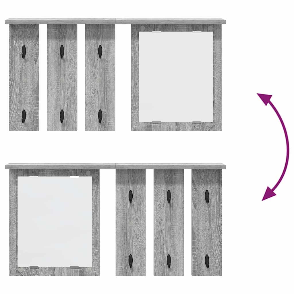 Wandmontierter Kleiderständer Grau Sonoma 85 x 10 x 45 cm