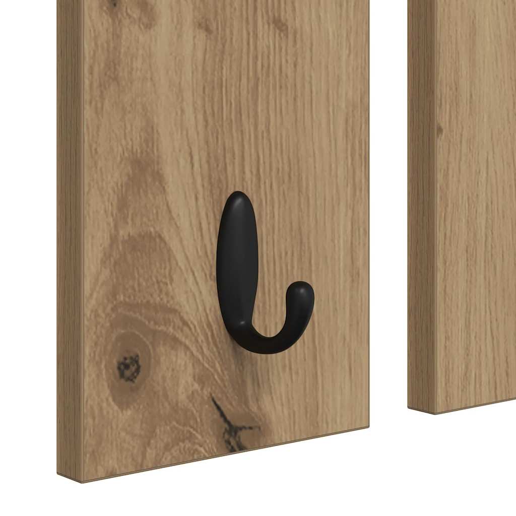 Wandmontierter Kleiderständer mit Regal Eiche handwerklich