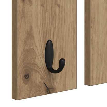 Wandmontierter Kleiderständer mit Regal Eiche handwerklich