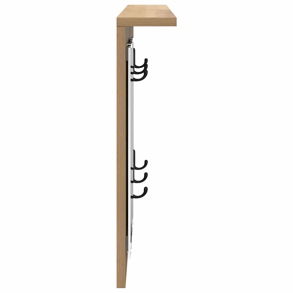 Wandmontierter Kleiderständer mit Regal Eiche handwerklich