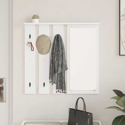Wandmontierter Kleiderständer mit Regal Weiß 84 x 10 x 80 cm