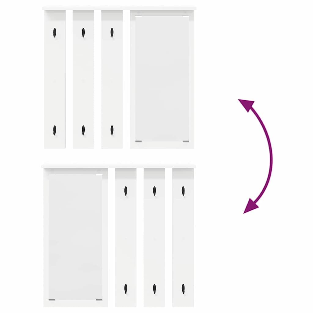 Wandmontierter Kleiderständer mit Regal Weiß 84 x 10 x 80 cm