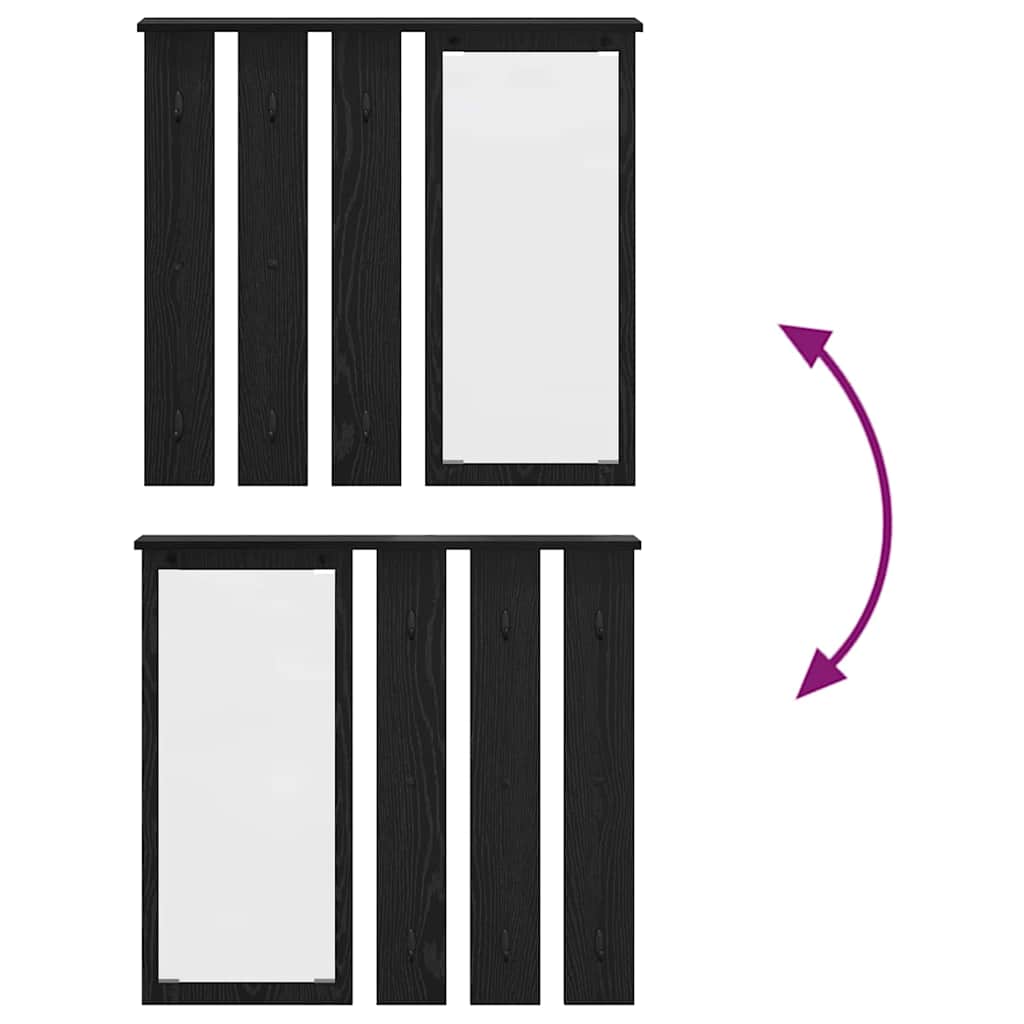 Wandmontierter Kleiderständer Schwarze Eiche 84 x 10 x 80 cm