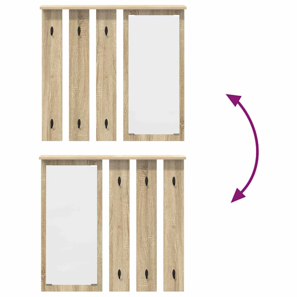 Wandmontierter Kleiderständer Sonoma Eiche 84 x 10 x 80 cm