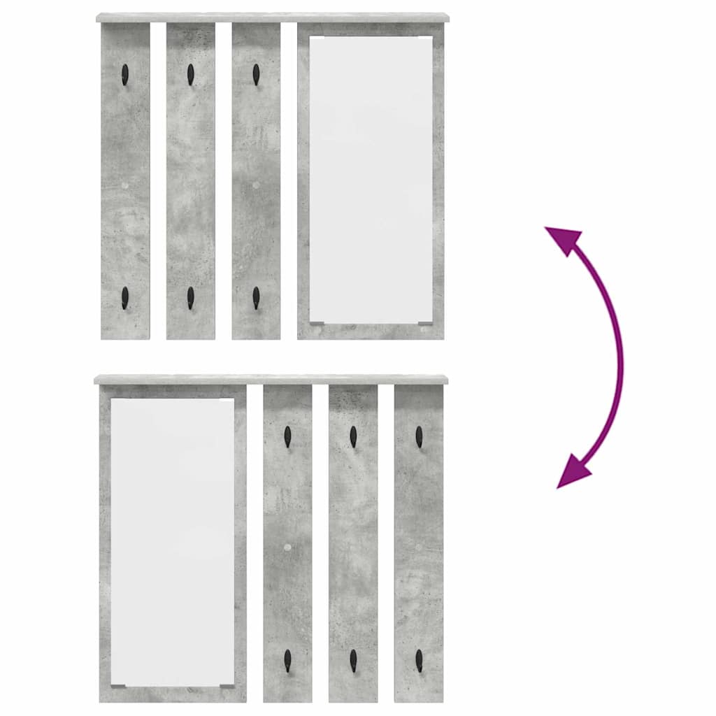 Wandmontierter Kleiderständer Betongrau 84 x 10 x 80 cm