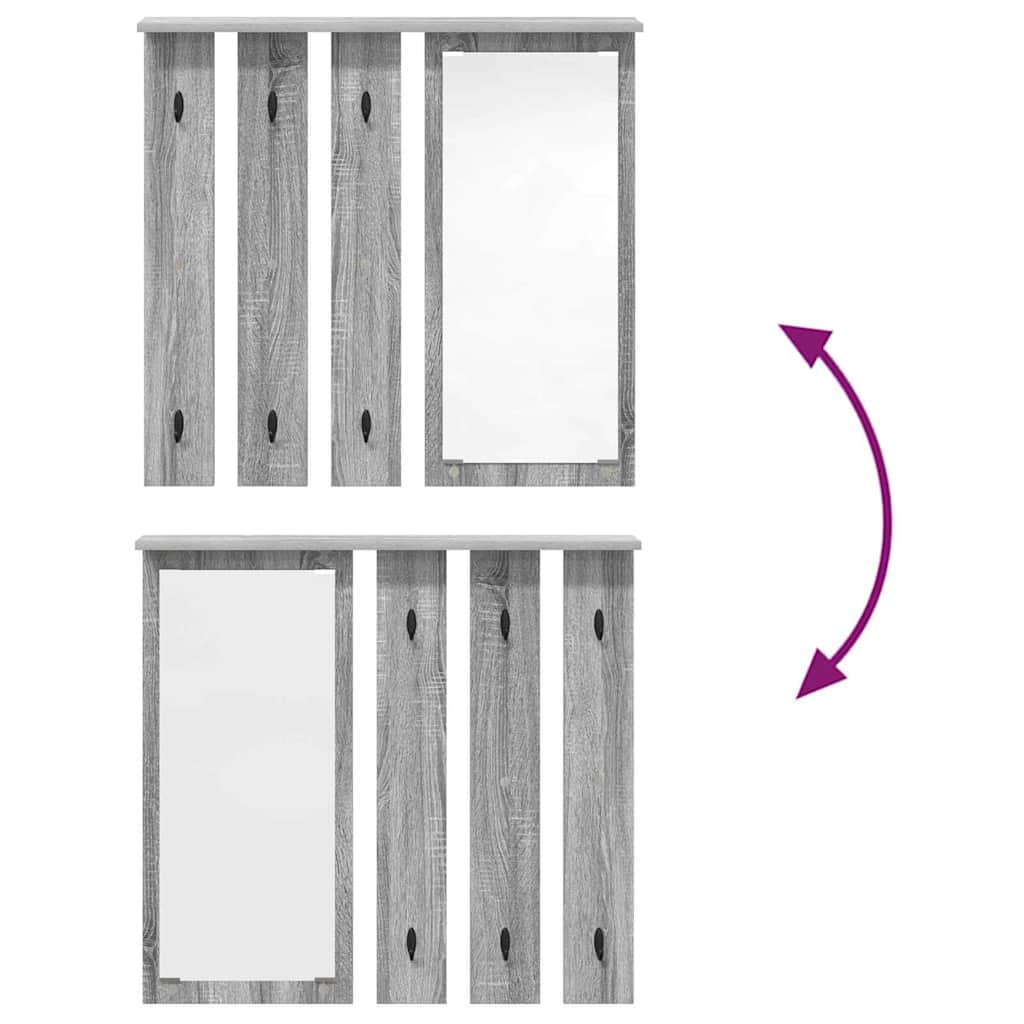 Wandmontierter Kleiderständer Grau Sonoma 84 x 10 x 80 cm