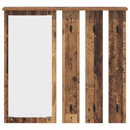 Wandmontierter Kleiderständer mit Regal Altholz 84 x 10 x 80 cm