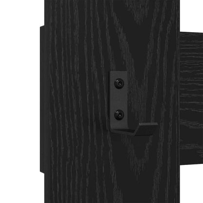 Wandmontierter Kleiderständer Wandmontiert Schwarz Eichen-Optik