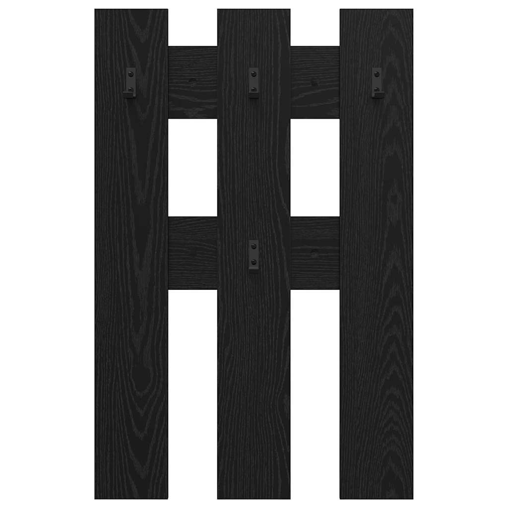 Wandmontierter Kleiderständer Wandmontiert Schwarz Eichen-Optik