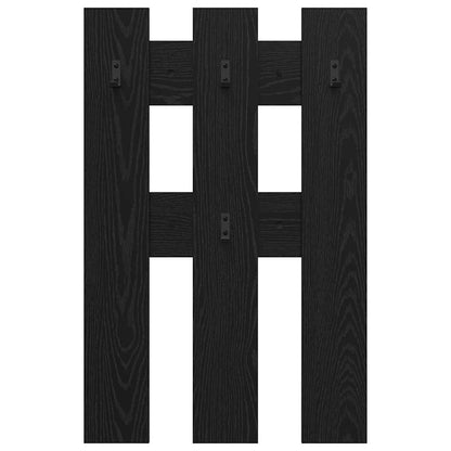 Wandmontierter Kleiderständer Wandmontiert Schwarz Eichen-Optik