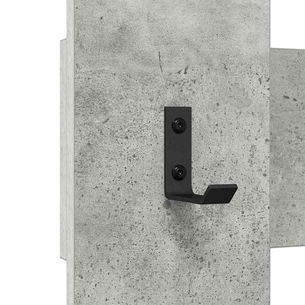 Wandmontierter Kleiderständer Betongrau 65 x 3 x 100 cm