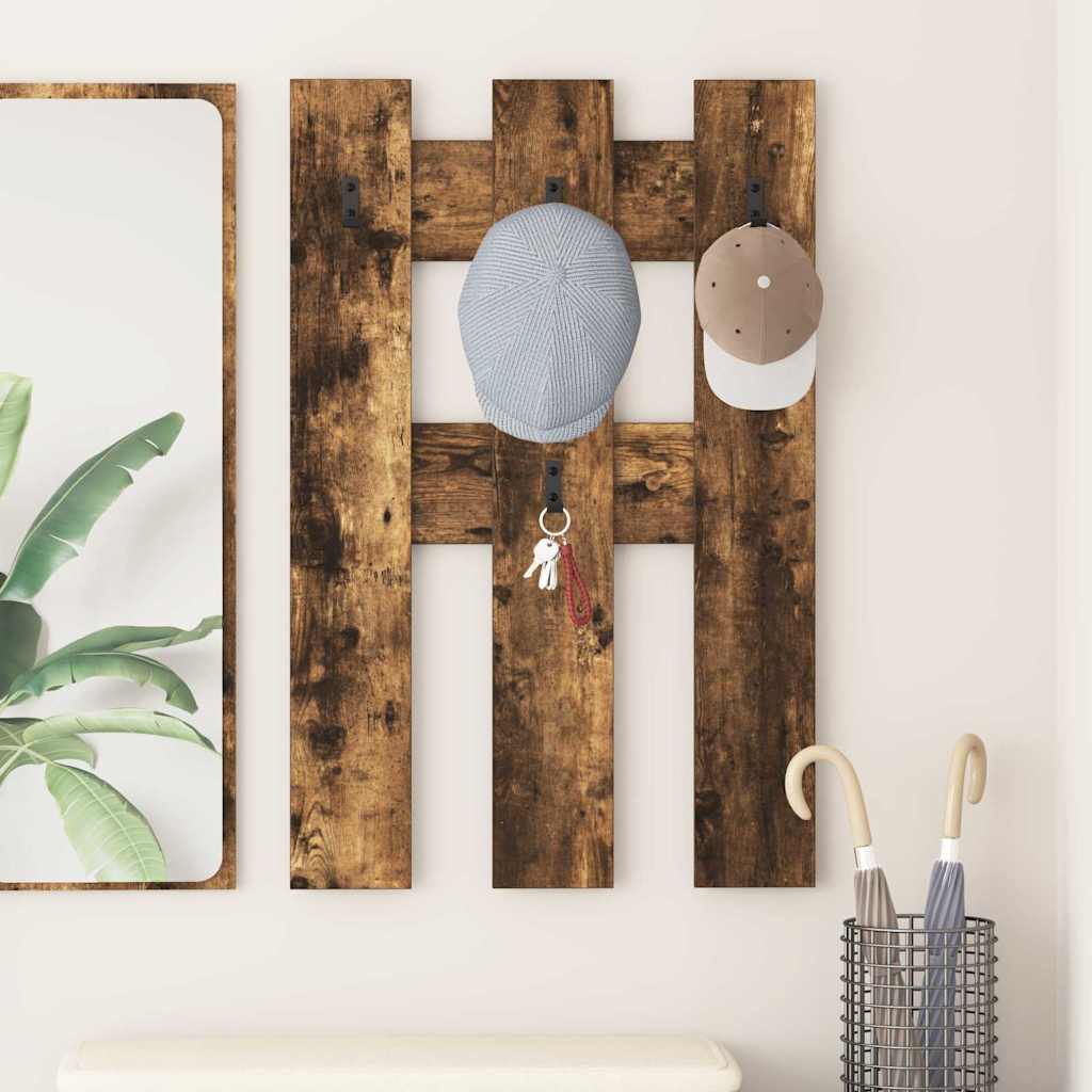 Wandmontierter Kleiderständer Räuchereiche 65 x 3 x 100 cm