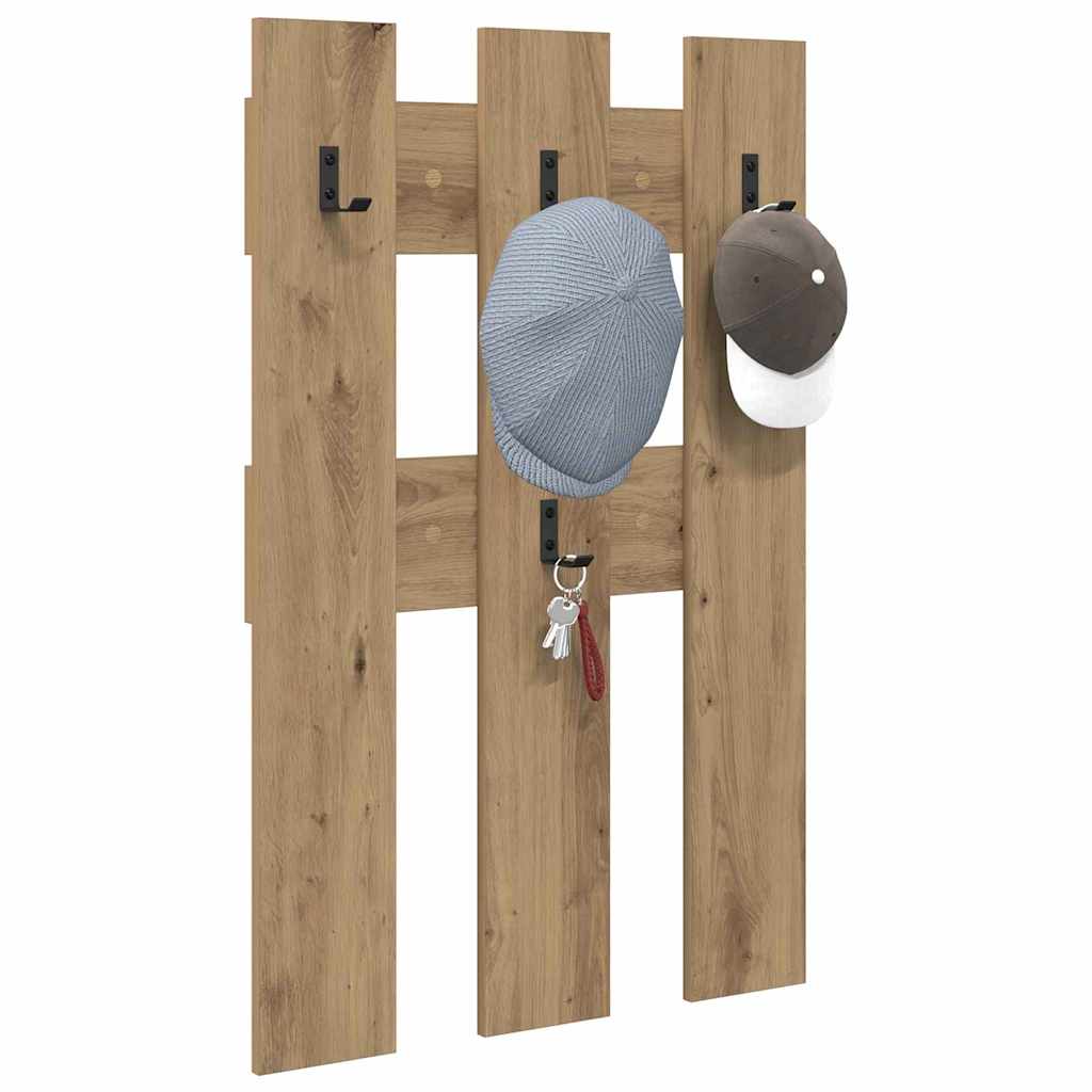 Wandmontierter Kleiderständer Artisan-Eiche 65 x 3 x 100 cm