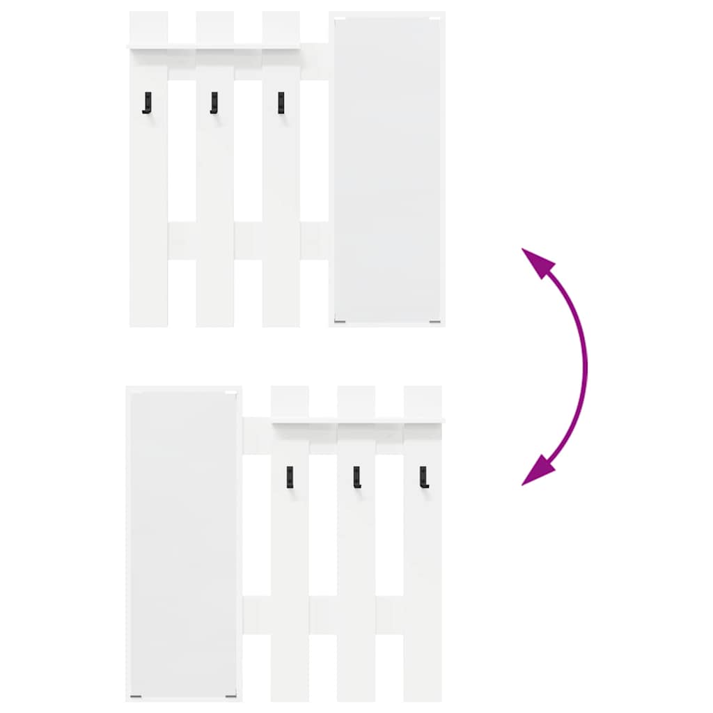 Wandmontierter Kleiderständer Weiß 100 x 10 x 100 cm