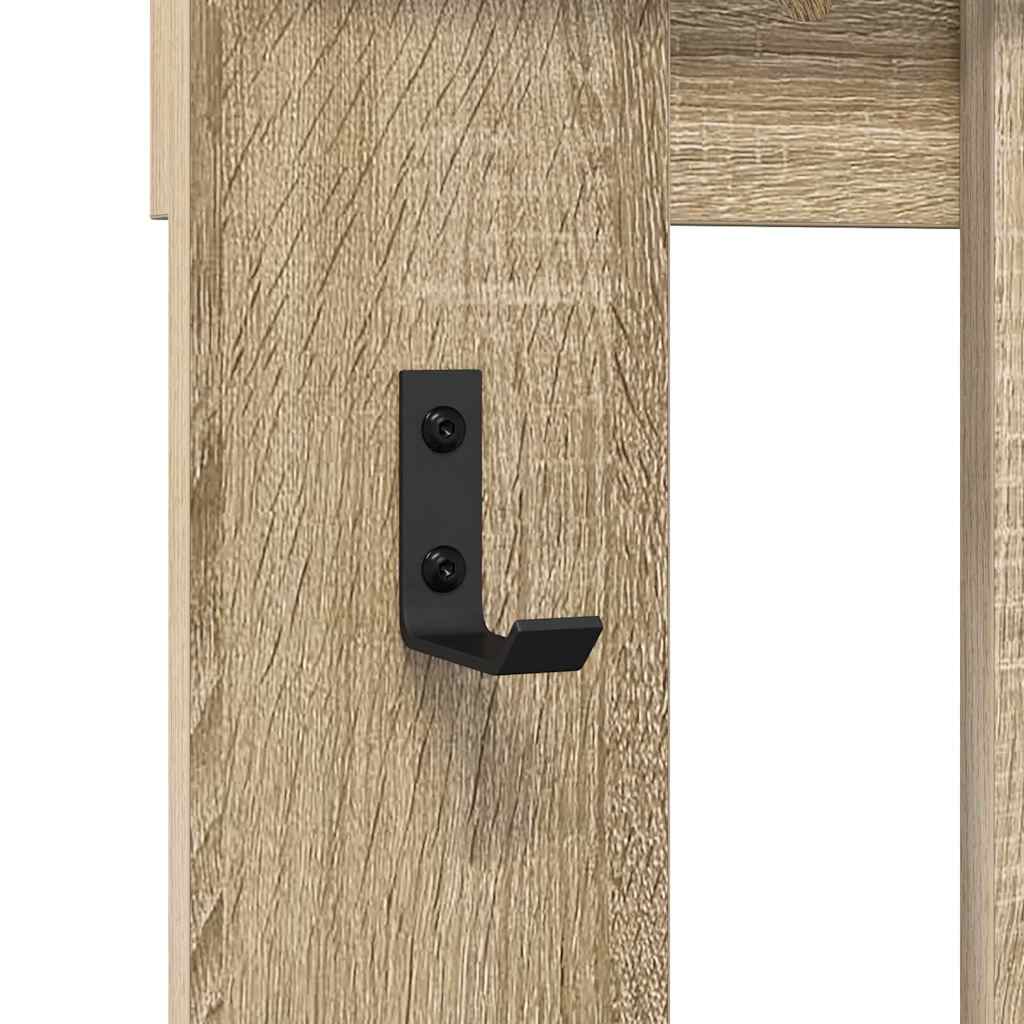 Wandmontierter Kleiderständer Sonoma Eiche 100 x 10 x 100 cm