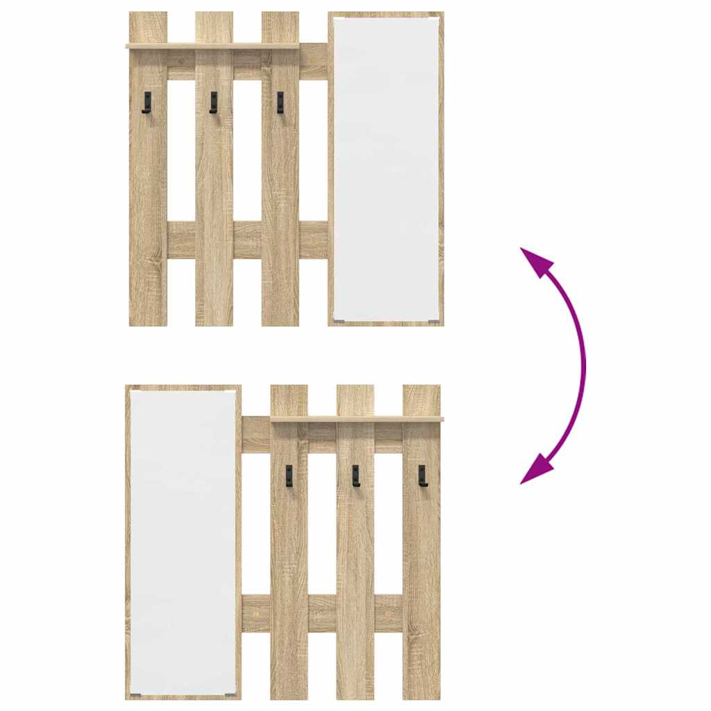 Wandmontierter Kleiderständer Sonoma Eiche 100 x 10 x 100 cm