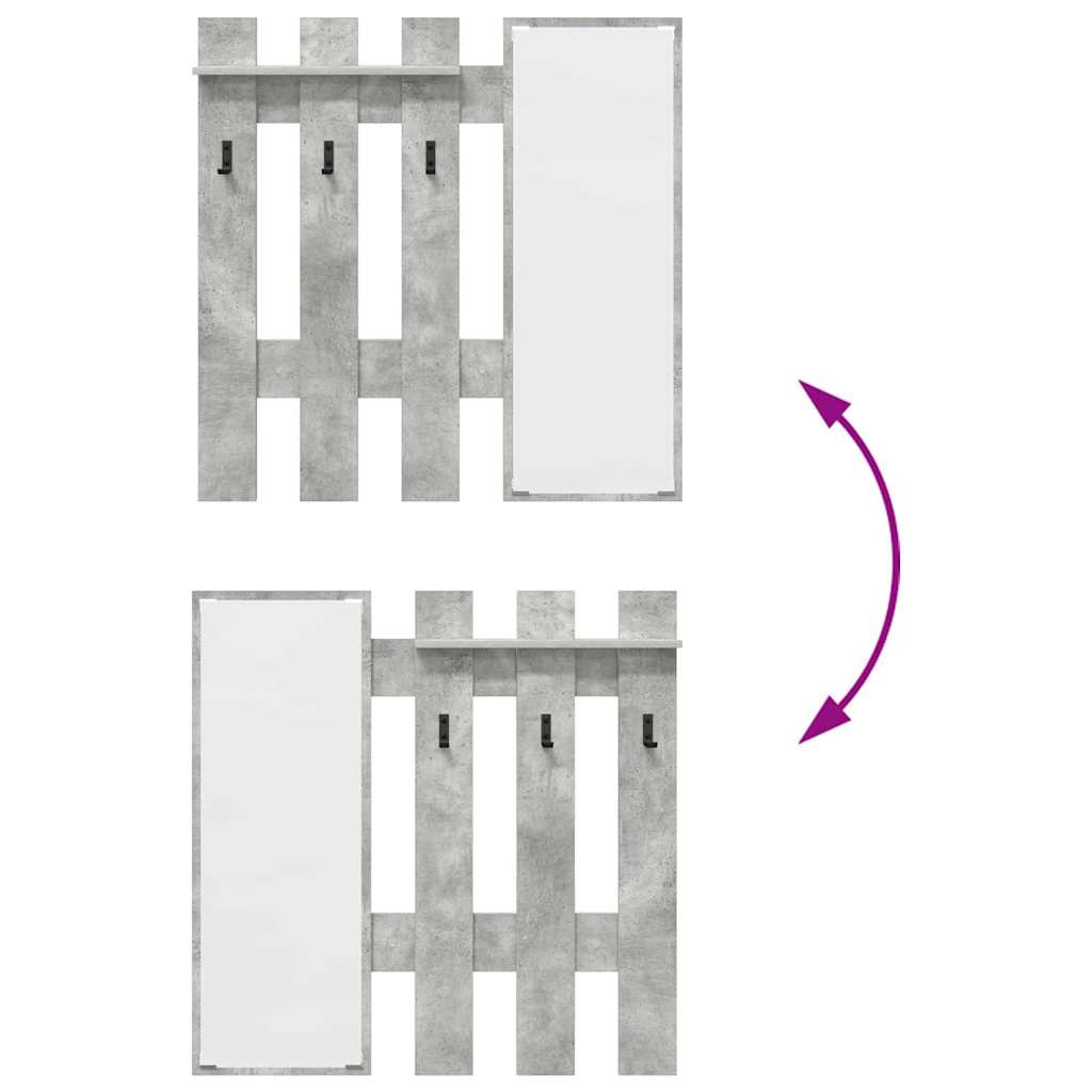Wandmontierter Kleiderständer Betongrau 100 x 10 x 100 cm