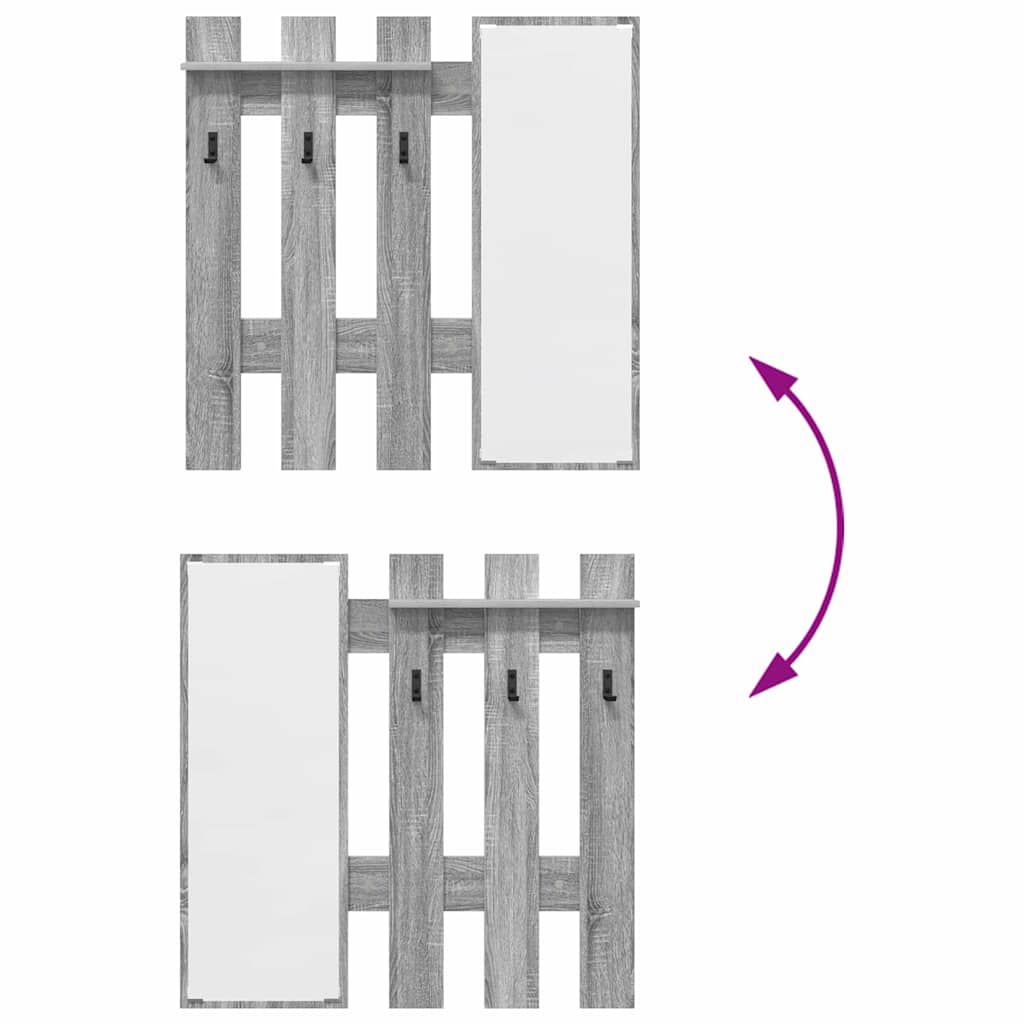 Wandmontierter Kleiderständer Grau sonoma 100 x 10 x 100 cm