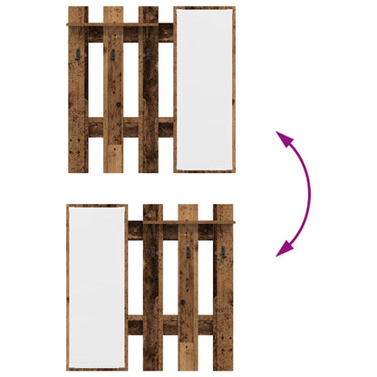 Wandmontierter Kleiderständer Altes Holz 100 x 10 x 100 cm