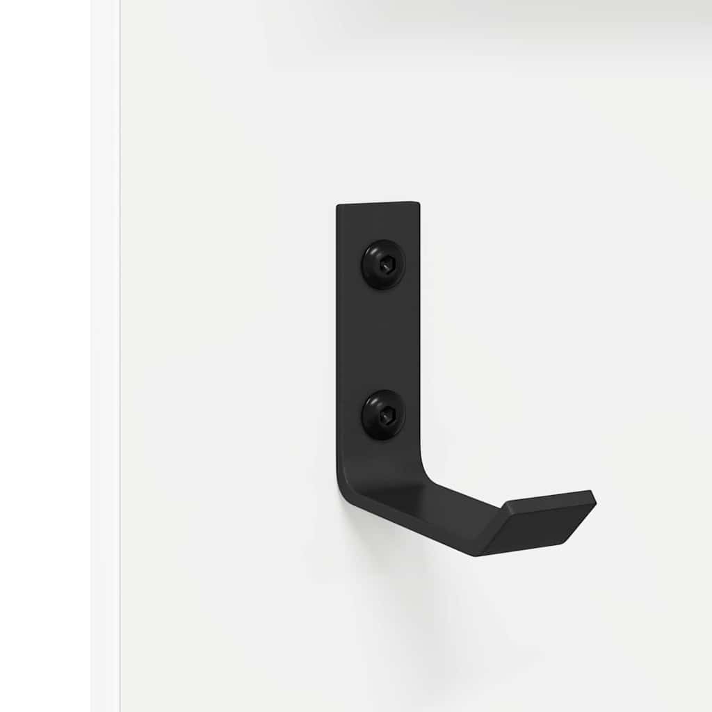 Wandmontierter Kleiderständer mit Regal Weiß 90 x 10 x 50 cm