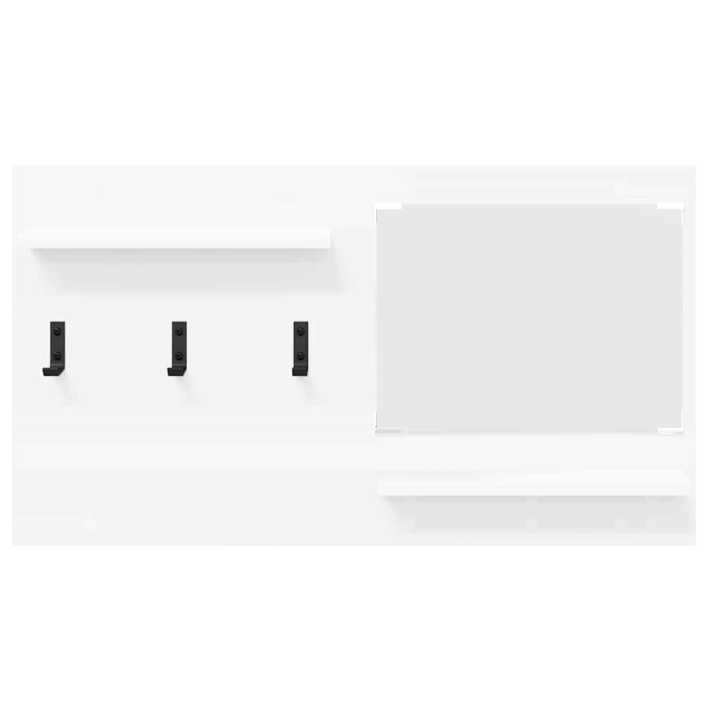 Wandmontierter Kleiderständer mit Regal Weiß 90 x 10 x 50 cm