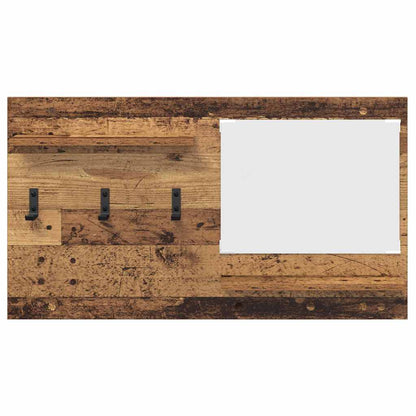 Wandmontierter Kleiderständer mit Regal Altholz 90 x 10 x 50 cm