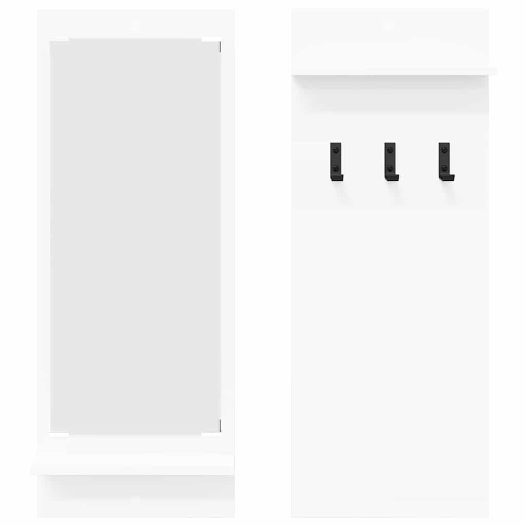 Wandmontierter Kleiderständer mit Regal Weiß 70 x 10 x 90 cm