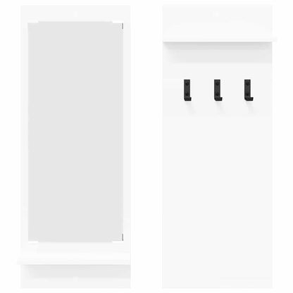 Wandmontierter Kleiderständer mit Regal Weiß 70 x 10 x 90 cm