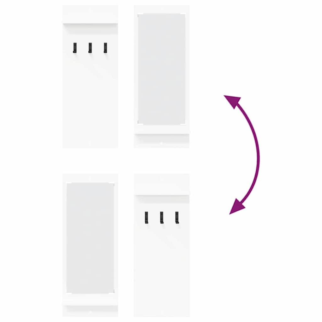 Wandmontierter Kleiderständer mit Regal Weiß 70 x 10 x 90 cm