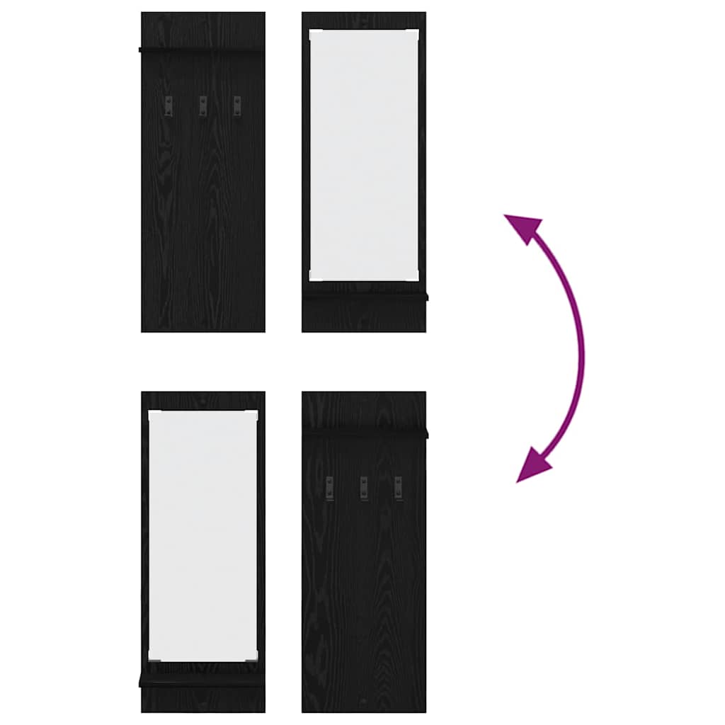 Wandmontierter Kleiderständer Schwarze Eiche 70 x 10 x 90 cm