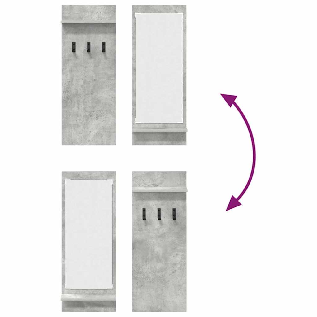 Wandmontierter Kleiderständer Betongrau 70 x 10 x 90 cm