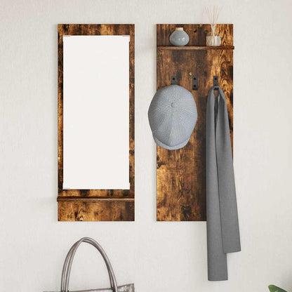 Wandmontierter Kleiderständer Räuchereiche 70 x 10 x 90 cm