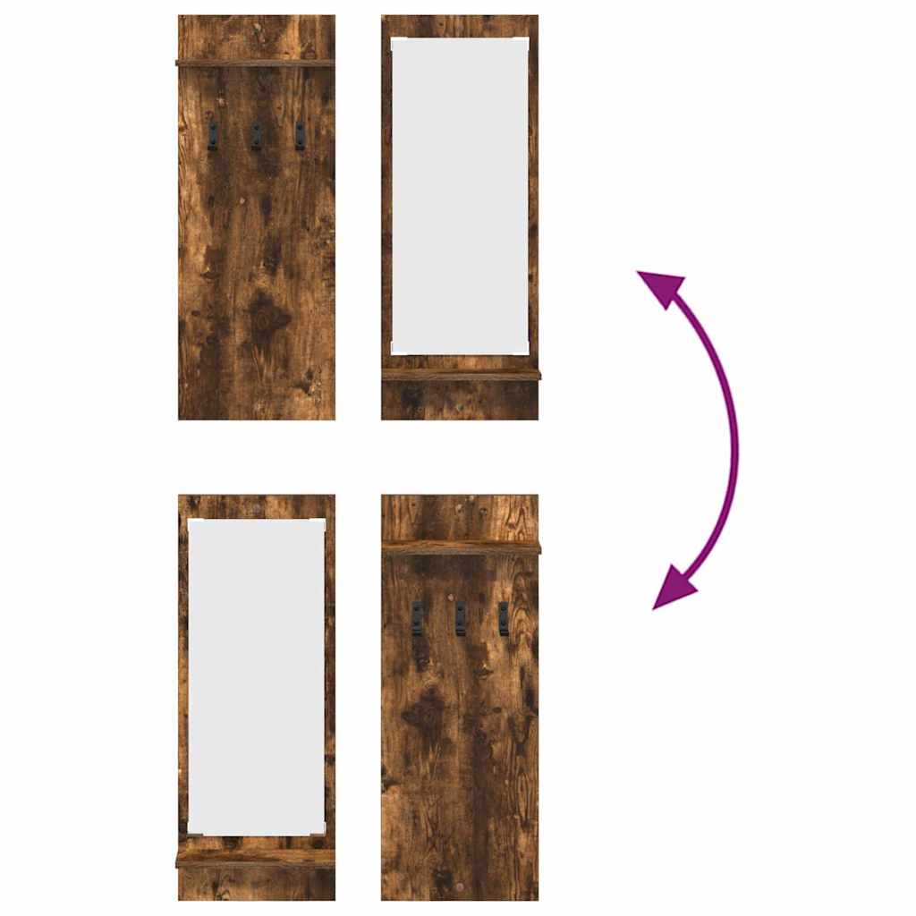 Wandmontierter Kleiderständer Räuchereiche 70 x 10 x 90 cm